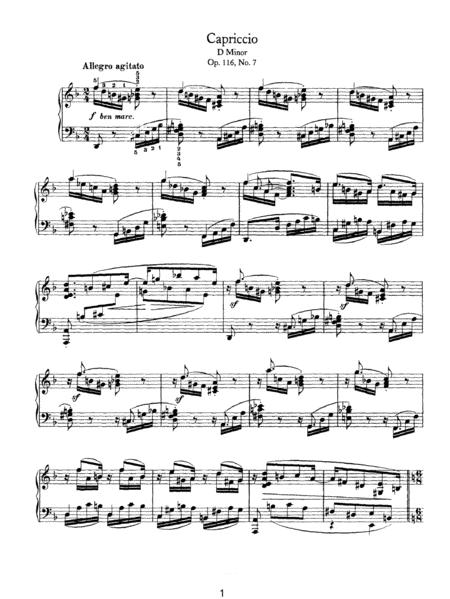 Brahms Fantasy Op 116 No 7 Capriccio In D Minor Sheet Music