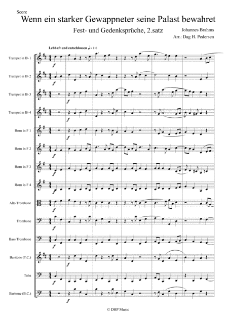 Free Sheet Music Brahms Fest Und Gedenk 2