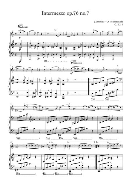 Brahms Intermezzo In A Minor For Violin And Piano Sheet Music