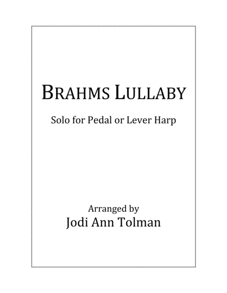 Brahms Lullaby Harp Solo Sheet Music