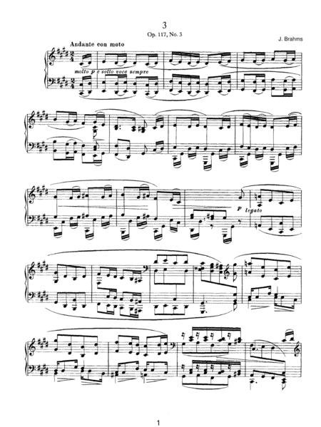 Brahms Op 117 No 3 In C Minor Sheet Music