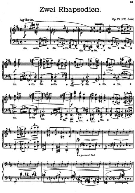 Free Sheet Music Brahms Rhapsodies Op 79