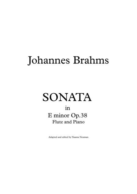 Brahms Sonata For Flute And Piano Sheet Music