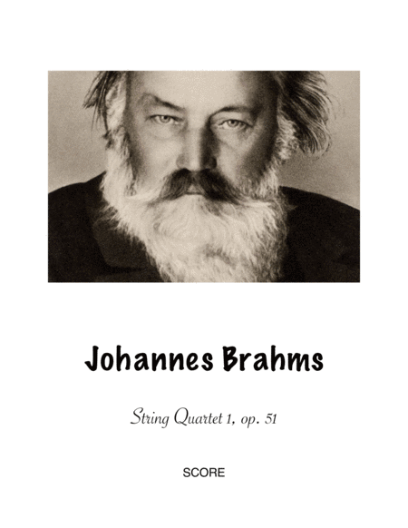 Brahms String Quartet 1 Op 51 Sheet Music