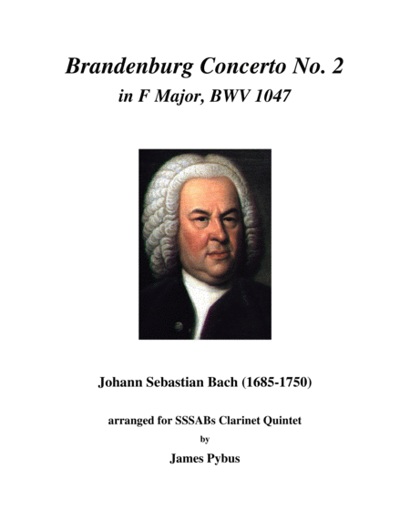 Brandenburg Concerto No 2 In F Major Bwv 1047 Clarinet Quintet Arrangement Sheet Music