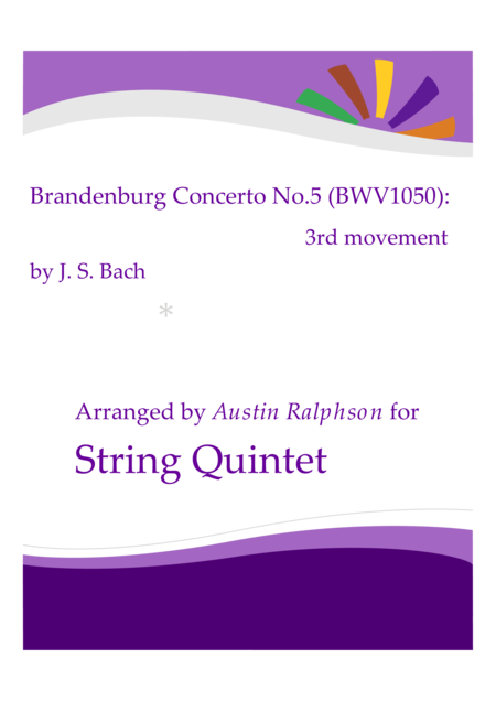 Brandenburg Concerto No 5 3rd Movement String Quintet Sheet Music