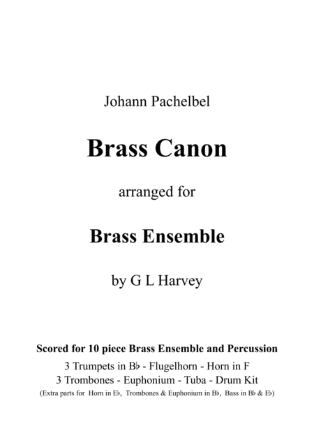 Brass Canon 10 Piece Brass Ensemble Percussion Sheet Music