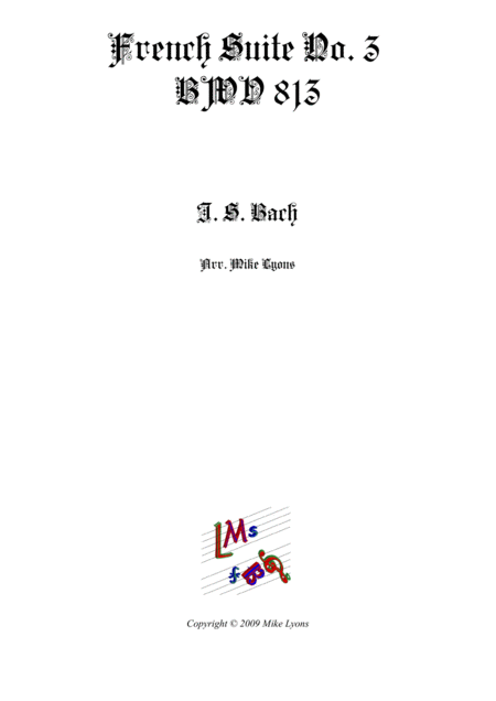 Brass Quartet Bach French Suite No 3 Bwv 813 Sheet Music