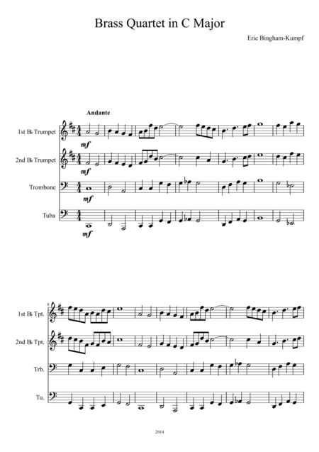 Brass Quartet In C Major Sheet Music