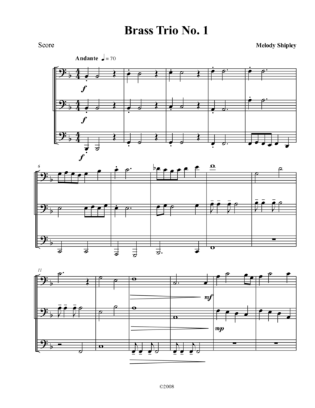 Free Sheet Music Brass Trio No 1