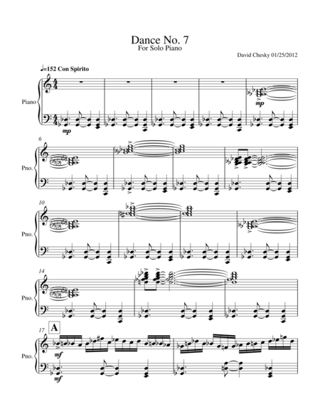 Free Sheet Music Brazil Dance No 7 For Solo Piano