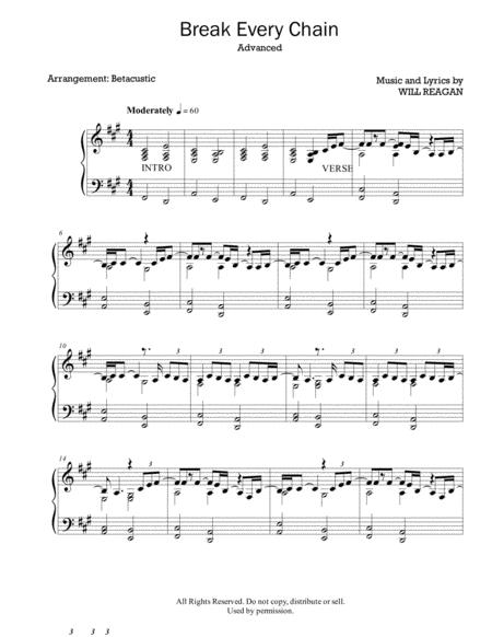 Free Sheet Music Break Every Chain Tash Cobbs Sheet Music Advanced Piano