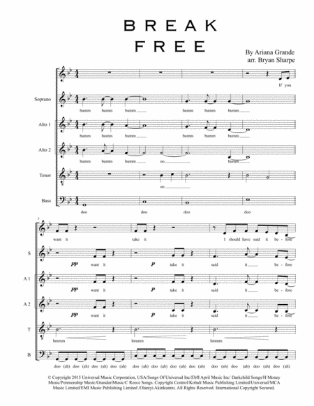 Break Free Sheet Music