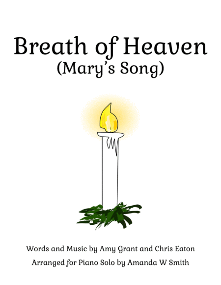 Breath Of Heaven Marys Song Intermediate Piano Solo Sheet Music