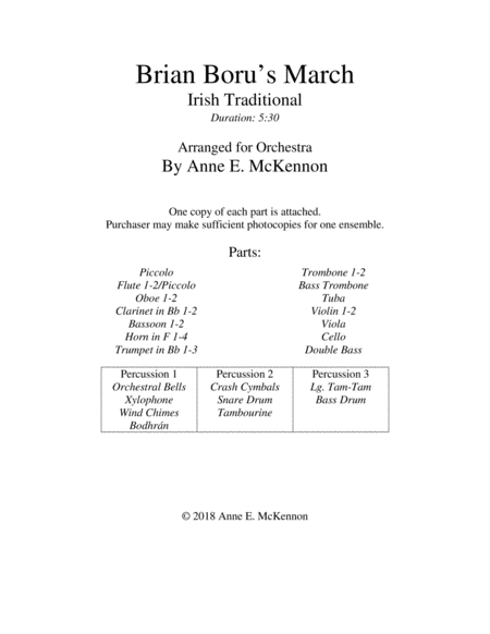 Free Sheet Music Brian Borus March Parts Only