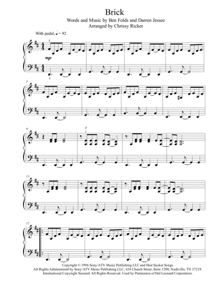 Free Sheet Music Brick