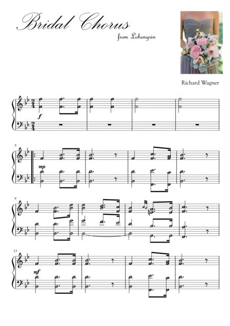 Bridal Chorus Wagner Full Version Piano Solo Grade 4 With Note Names Sheet Music