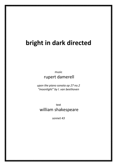 Bright In Dark Directed Sheet Music