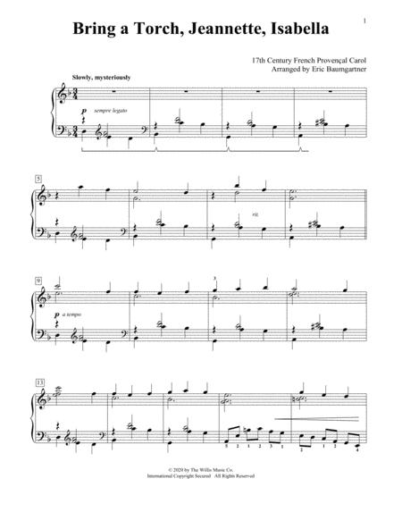 Bring A Torch Jeannette Isabella Jazz Version Arr Eric Baumgartner Sheet Music