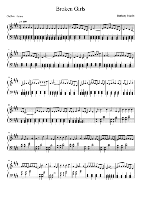 Broken Girls Sheet Music