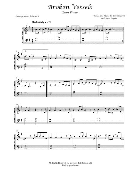 Broken Vessels Hillsong Worship Sheet Music Easy Piano Sheet Music