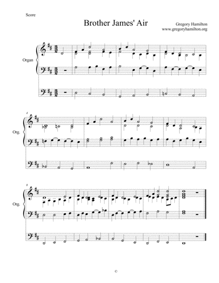Free Sheet Music Brother James Air Marosa The Lords My Shepherd