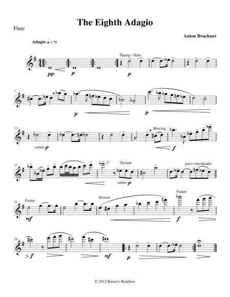 Bruckner 1887 Symphony No 8 Adagio For Woodwind Quartet Sheet Music