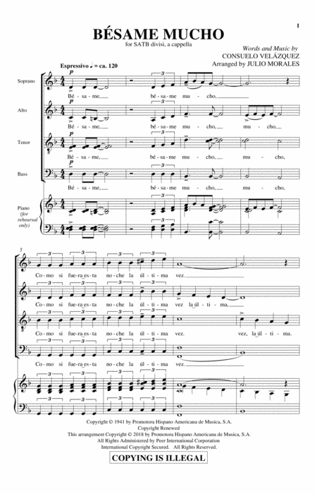 Free Sheet Music Bsame Mucho