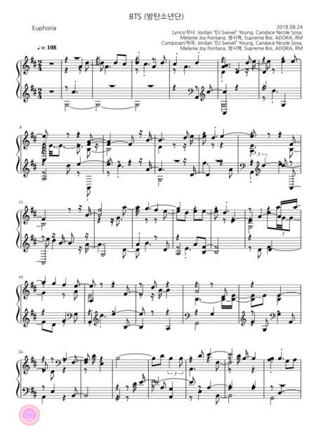 Bts Jungkook Euphoria Sheet Music