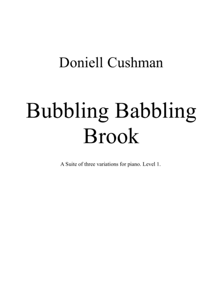 Bubbling Babbling Brook Complete Suite Sheet Music