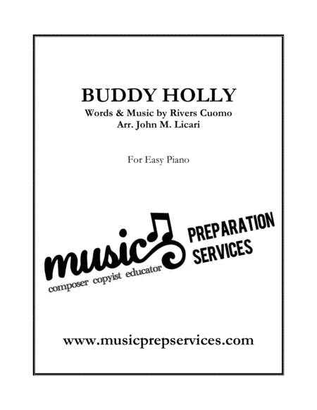 Buddy Holly Weezer Piano Sheet Music