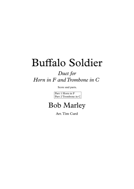 Buffalo Soldier Duet For Horn In F And Trombone In C Sheet Music