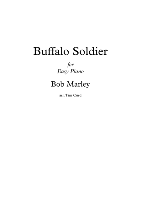 Buffalo Soldier For Easy Piano Sheet Music