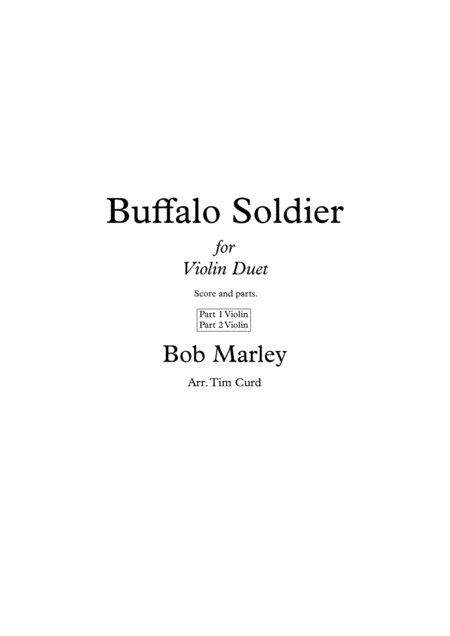 Free Sheet Music Buffalo Soldier Violin Duet