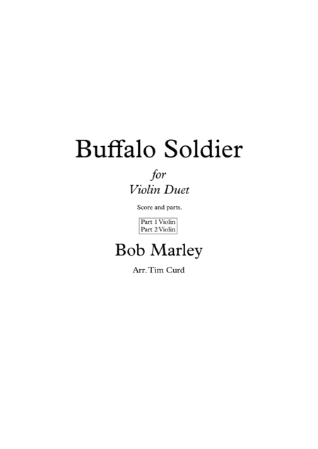 Buffalo Soldier Violin Duet Sheet Music