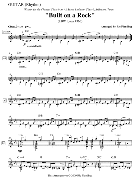 Built On A Rock Guitar Cello Sheet Music