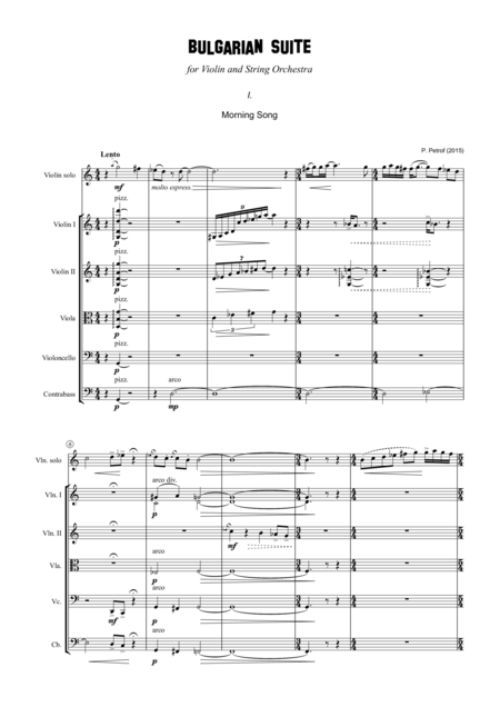 Free Sheet Music Bulgarian Suite For Violin And 13 Strings Full Score