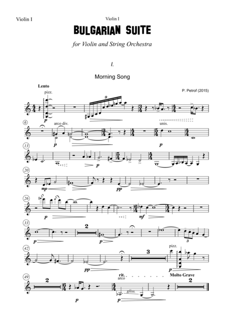 Free Sheet Music Bulgarian Suite For Violin And 13 Strings Violin Solo Part
