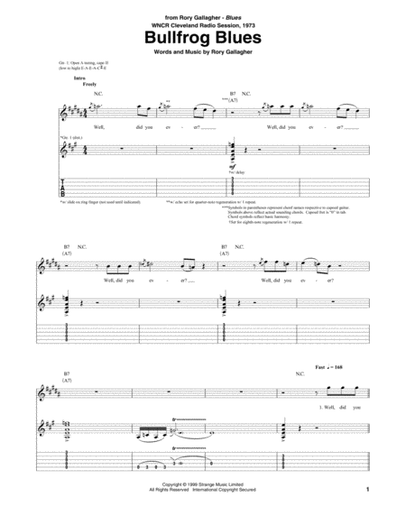 Bullfrog Blues Sheet Music