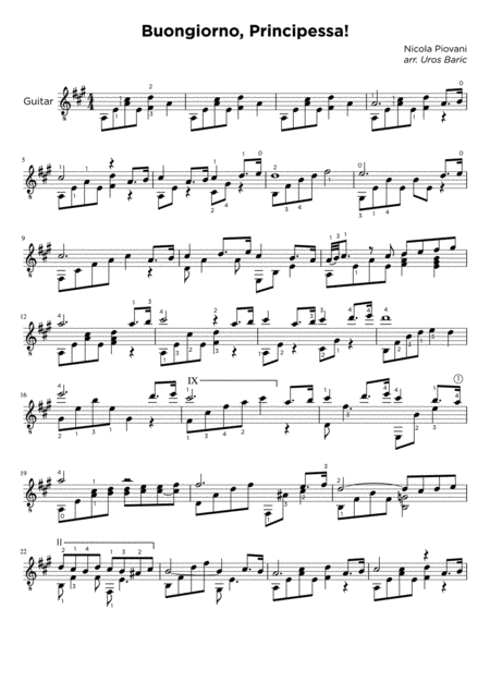 Free Sheet Music Buongiorno Principessa