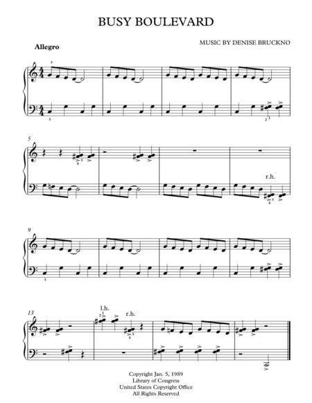 Busy Boulevard Sheet Music