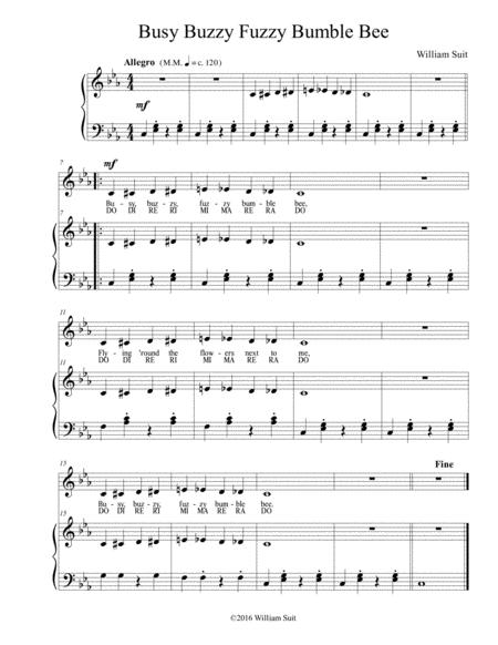 Free Sheet Music Busy Buzzy Fuzzy Bumble Bee