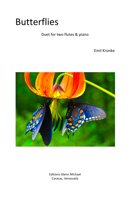 Butterflies For Two Flutes Piano Sheet Music