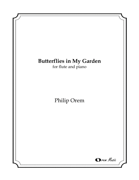 Butterflies In My Garden For Flute Sheet Music