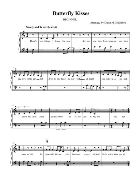 Free Sheet Music Butterfly Kisses Beginner