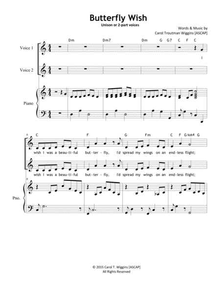 Butterfly Wish Sheet Music