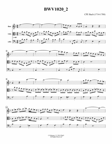 Bwv 1020 Ii Adagio Sheet Music