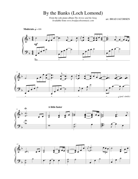 By The Banks Loch Lomond By Brad Jacobsen Sheet Music