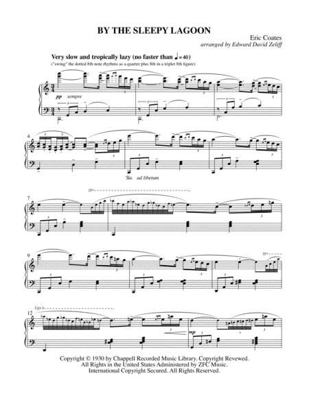 Free Sheet Music By The Sleepy Lagoon