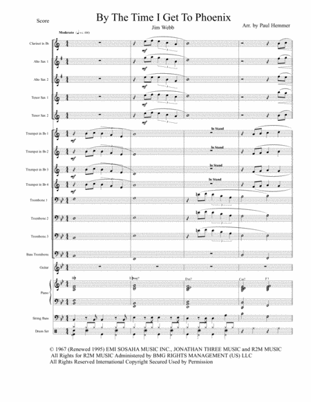 Free Sheet Music By The Time I Get To Phoenix Arranged In The Style Of The Glenn Miller Orchestra